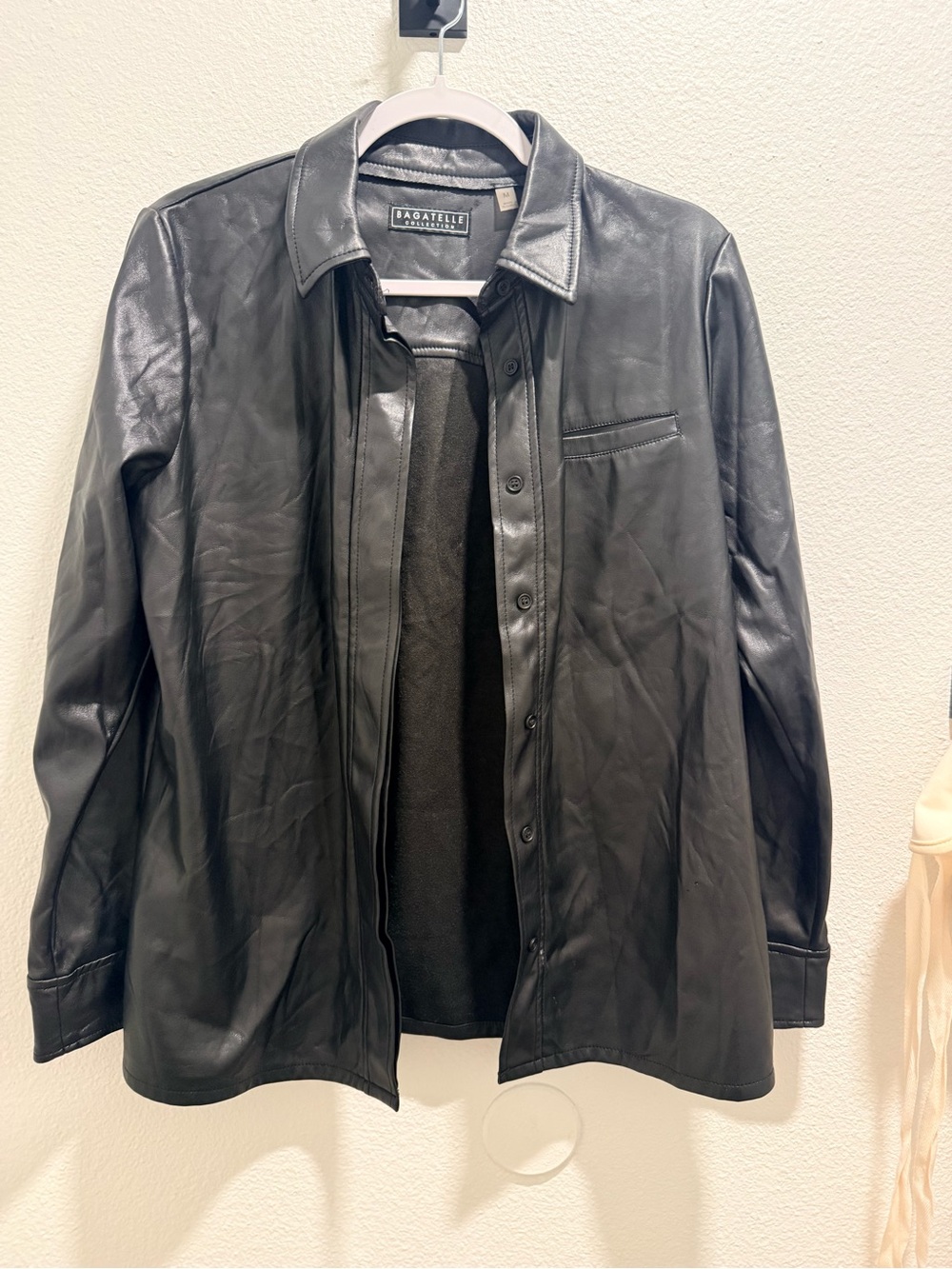 Bagatelle Collections Black Faux Button-Down Jacket